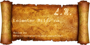 Leimeter Miléna névjegykártya